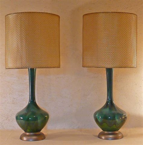 Shop for—and learn—about vintage and antiques. Haeger Teal Lamp Pair-Vintage Mesh Shades | Outstanding ...