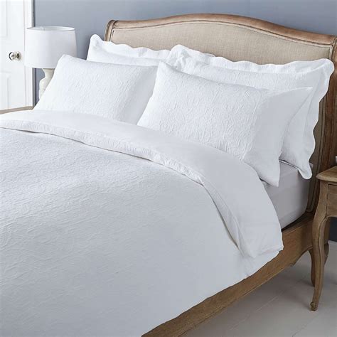 Marissa Matalasse White Duvet Cover And Pillowcase Set Dunelm White