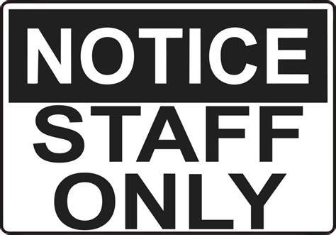 Staff Only Sign Printable Printable Word Searches