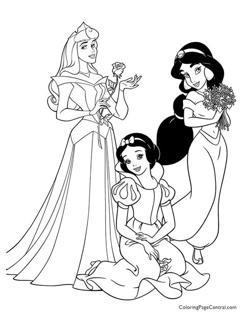 Here you can find the best free coloring pages of disney princesses and other characters from these films and when a new disney princess appears you will also find coloring pages here. Disney Princesses 02 Coloring Page | Coloring Page Central