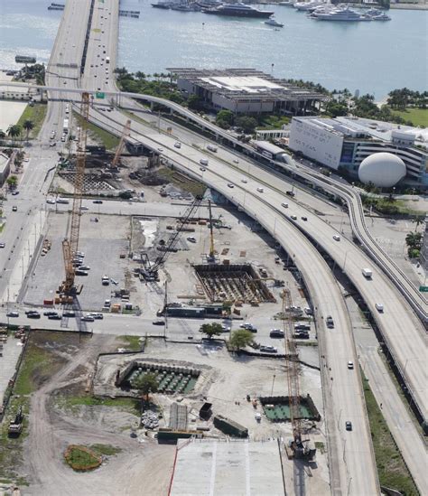 Photos Downtown Miamis 818m Signature Bridge Begins To