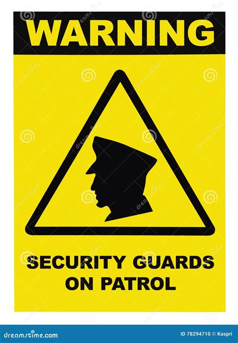 Security Guards On Patrol Warning Text Sign Label Isolated Black