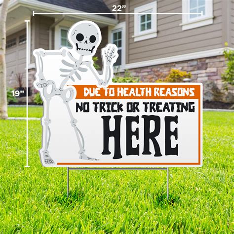 Due To Health Reasons No Trick Or Treating Here Halloween Sign — Custom Lawn Sign