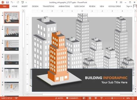 Animated Buildings Infographic Powerpoint Template