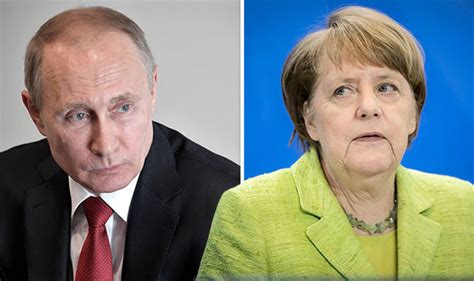 German chancellor angela merkel and russian president vladimir putin leave a joint news conference following their . Merkel v Putin news: Merkel to have FIRST one-to-one with ...