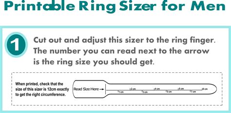 Ring Sizer Chart Printable Tyredie