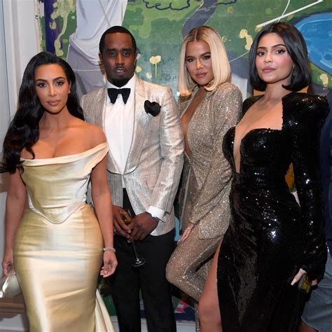 Kim Kardashian Khloé Kardashian And Kylie Jenner At Diddys 50th