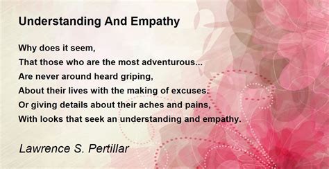 Understanding And Empathy By Lawrence S Pertillar Understanding And