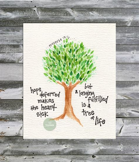 Items Similar To Scripture Art Print Tree Of Life Proverbs 13 Hand
