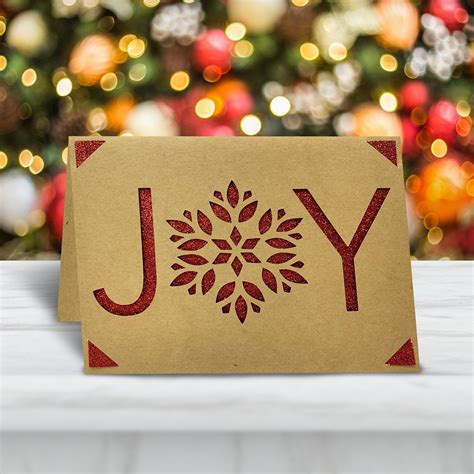 Cricut Joy Merry Christmas Card Template Svg File Instant Etsy