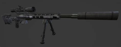 3d Silenced Sniper Rifle Model