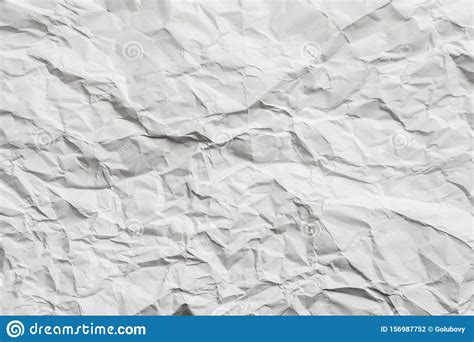 White Wrinkled Paper Crushed Texture Design Layer Stock Photo Image