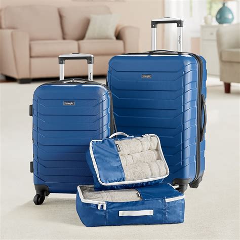 Wrangler 4 Piece Luggage And Packing Cubes Set Midnight Velvet