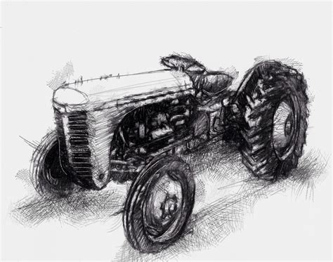 Artist Sean Briggs Producing A Sketch A Day Old Tractor Artdrawing
