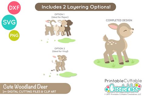 Cute Woodland Deer Svg Cut File And Clipart For Silhouette