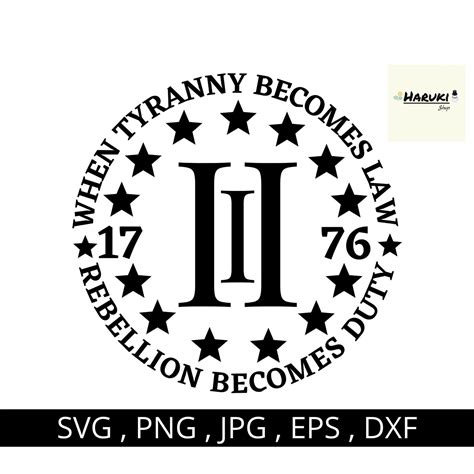 When tyranny Becomes law rebellion becomes Duty svg1776 