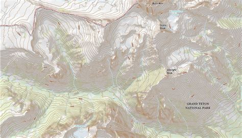 Portion Of 2017 Us Topo Grand Teton Wy Map Image Off Shaded Relief On