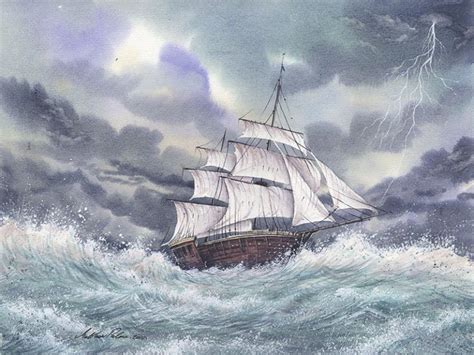 Stormy Sea Watercolour Tv