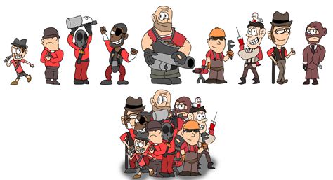 Tf2 Cast In The Style Of Tlh By Toad900 On Deviantart