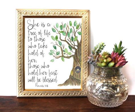 She Is A Tree Of Lifeproverbs 318 Bible Verse Wall Art Etsy Bible