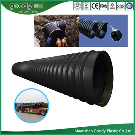 Large Diameter Steel Band Reinforced Pe Spiral Corrugated Pipe China