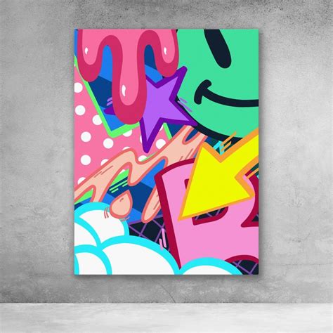 Graffiti Blast Street Art Cartoon Pop Art Wall Art Graffiti Canvas