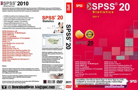 Download ibm spss statistics, a software application that makes it possible to compile statistical data, analyze it and elaborate predictions and trends. Download IBM SPSS Statistics 20 Full Free | Download Dear