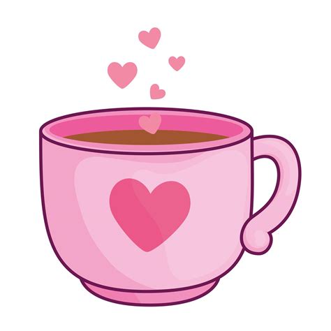 Love Coffee Cup With Heart Vector Design 2698934 Vector Art At Vecteezy
