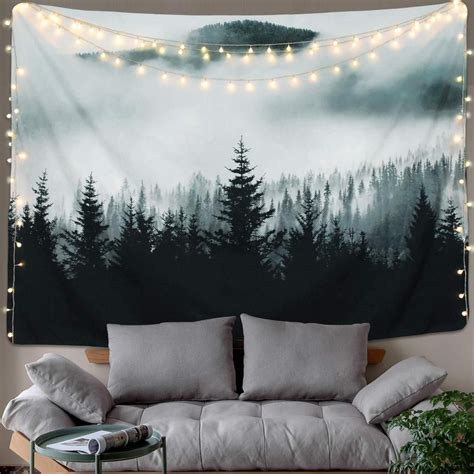 The Mist Tapestry Tapestry Nature Tree Tapestry Forest Bedroom