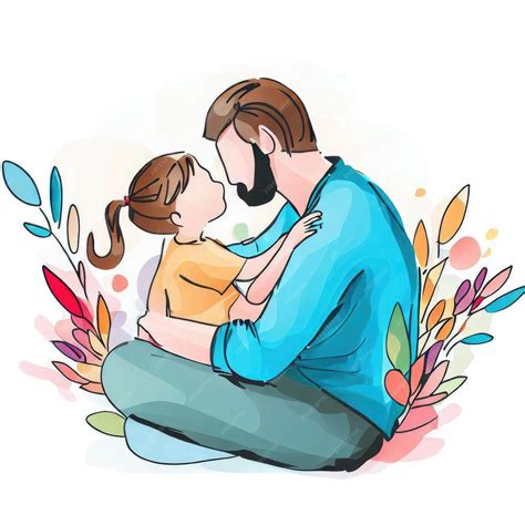 Desenho De Pai E Filha Realista