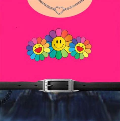 Roblox Free T Shirt Happy Flower Kidcore W Silver Heart Necklace Em