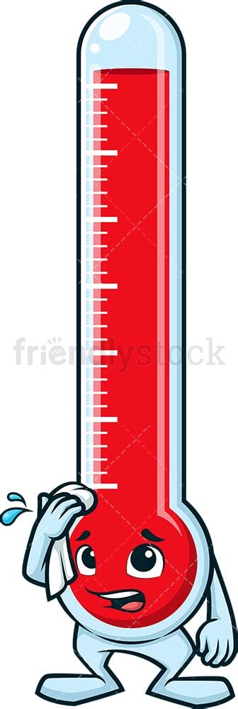 Hot Thermometer High Temperature Cartoon Clipart Vector Friendlystock