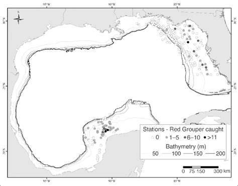 Map Of The Gulf Of Mexico Showing Sampling Locations From The West