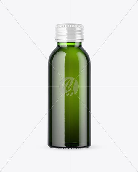 Green Glass Bottle Mockup On Yellow Images Object Mockups