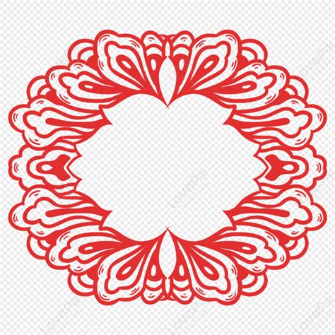 Vector Chinese Border Png Picture Floral Red Circular Shapes