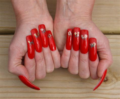 pin by louise gianninoto on nail designs long red nails curved nails square nails