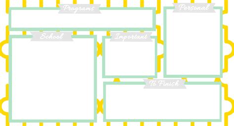 Yellow Mint Tile Pattern Desktop Organizer Wallpaper Background Cute