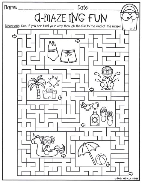 Summer Maze Free Printable
