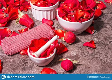 Rosewater With Rose Petals Stock Image Image Of Blossom 217112067