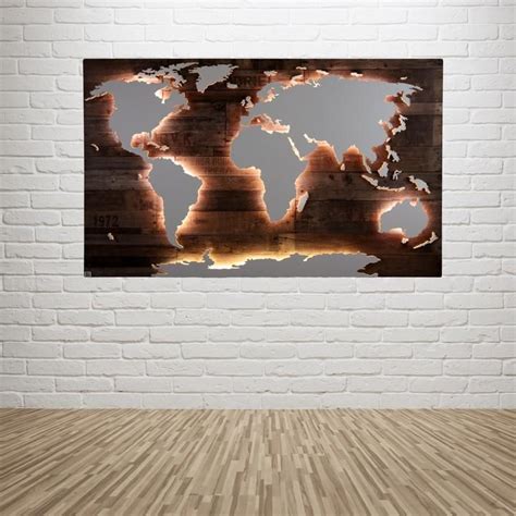 Weltkarte aus holz 3d effekt led beleuchtung deko wandbild. Weltkarte Wandbild Beleuchtet / Weltkarte Beleuchtet : Poster leinwandbilder acrylglasbilder ...