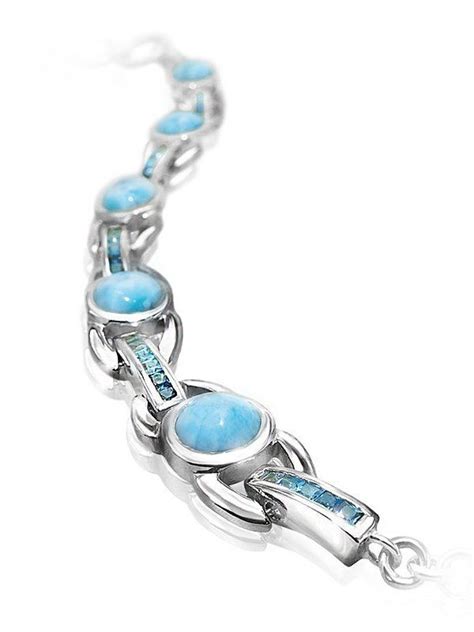 Marahlago Aqua Larimar Bracelet With Gradient Blue Topaz Larimar