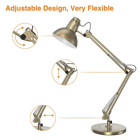 Lepower Metal Desk Lamp Adjustable Goose Neck Architect Table Lamp