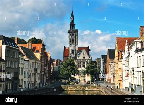 Jan Van Eyckplein Old Town Of Bruges In Belgium Stock Photo Alamy