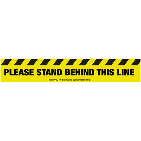 Please Stand Behind This Line Floor Sign Catersigns