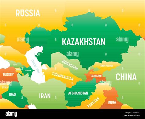 Central Asia High Detailed Political Map Of Central Asian Region With