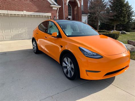 This Orange Wrapped Tesla Model Y Is A Sure Head Turner Gallery