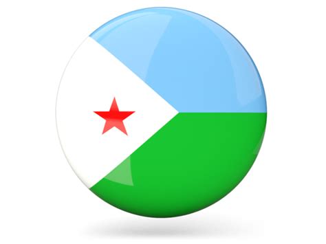 Glossy Round Icon Illustration Of Flag Of Djibouti