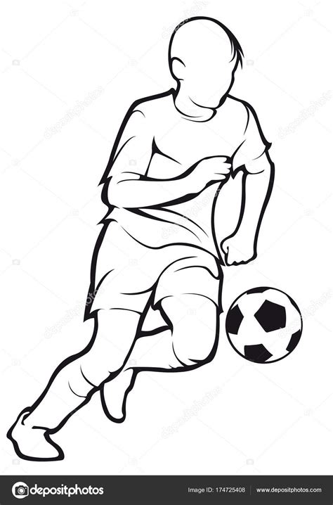 The Child Plays Football Contour Stock Vector Image By ©chebanova