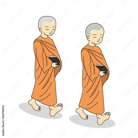 Drawing Buddhist Monk Cartoon Stock Illustration Adobe Stock