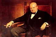 Sir Winston Churchill Prime Minister United Kingdom Portrait Painting ...